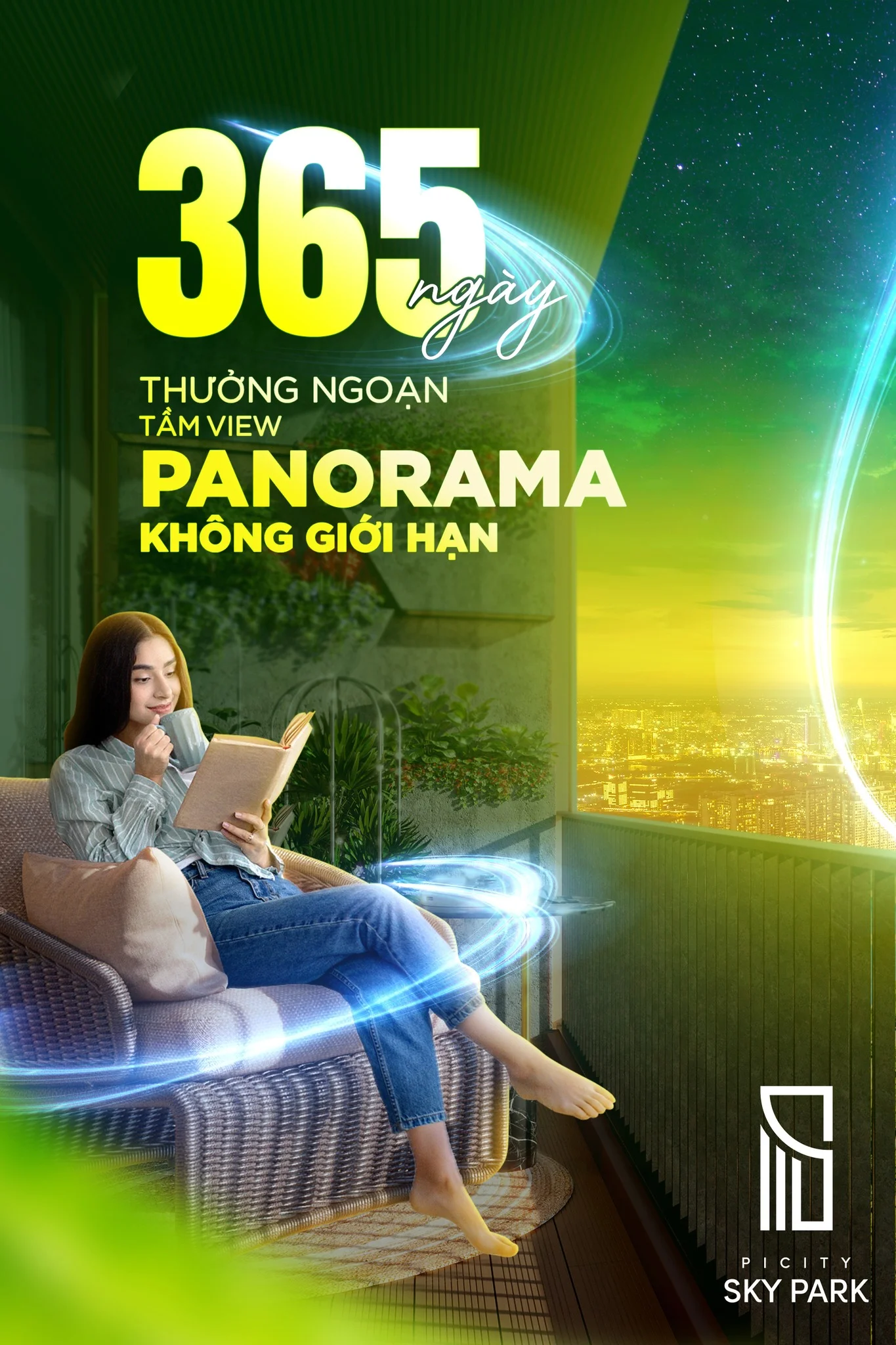 365 NGÀY THƯỞNG NGOẠN TẦM VIEW PANORAMA KHÔNG GIỚI HẠN tại dự án Picity Sky Park