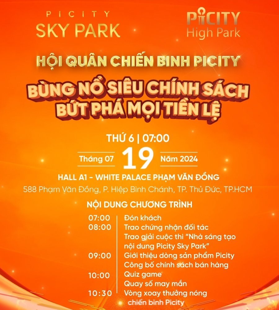 Sự kiện Kick Off giai đoạn 5 Picity Sky Park Bình Dương 19.7.2024