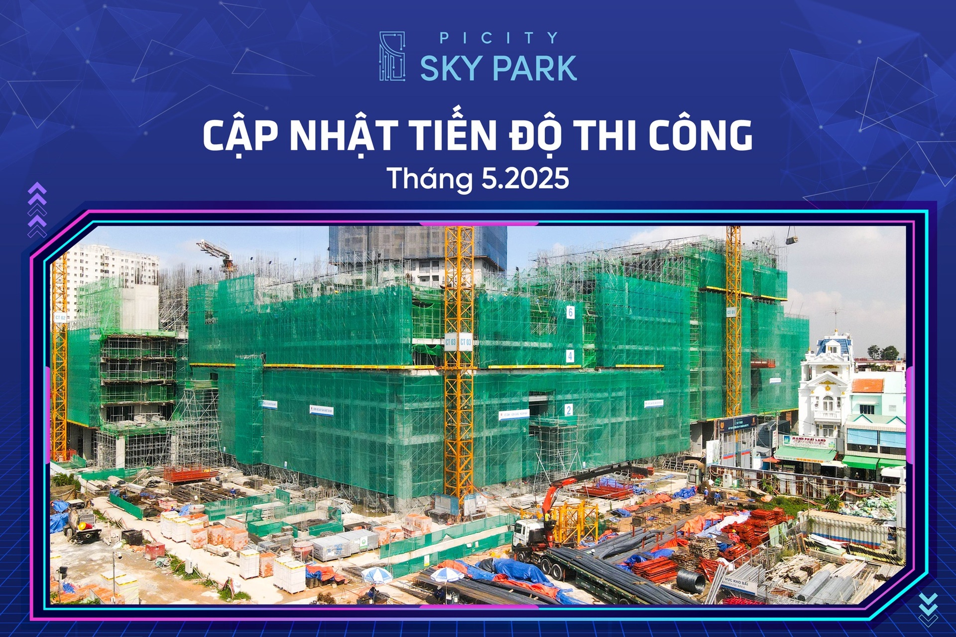Tiến độ xây dựng Picity Sky Park tháng 5.2025 Tiến độ xây dựng Picity Sky Park tháng 5.2025