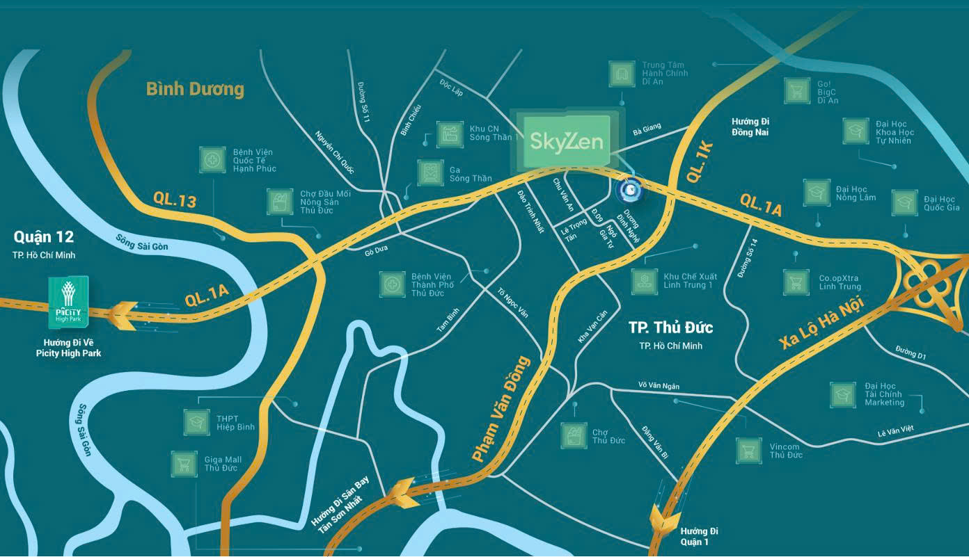 Vị trí phân khu SkyZen Di An Tp Hồ Chí Minh Vị trí phân khu SkyZen Di An Tp Hồ Chí Minh