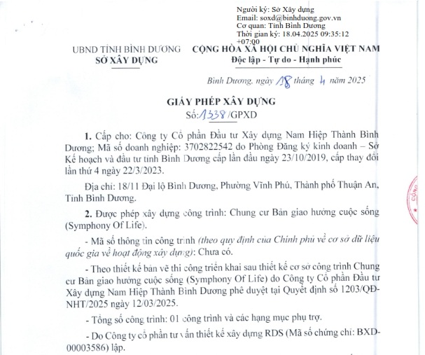 Giấy phép xây dựng Symlife