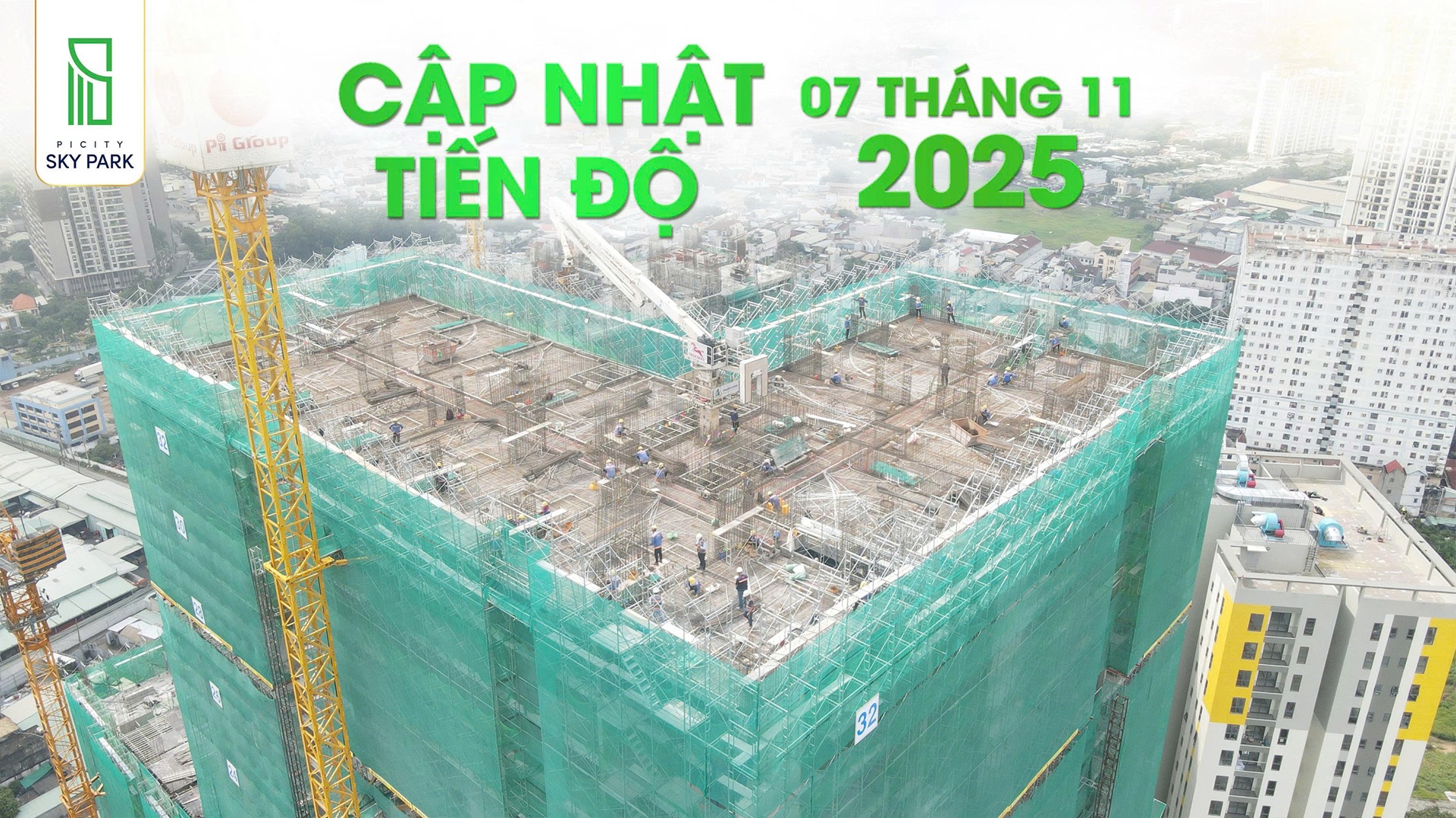 Tiến độ xây dựng Picity Sky Park tháng 11/2025 Tiến độ xây dựng Picity Sky Park tháng 112025