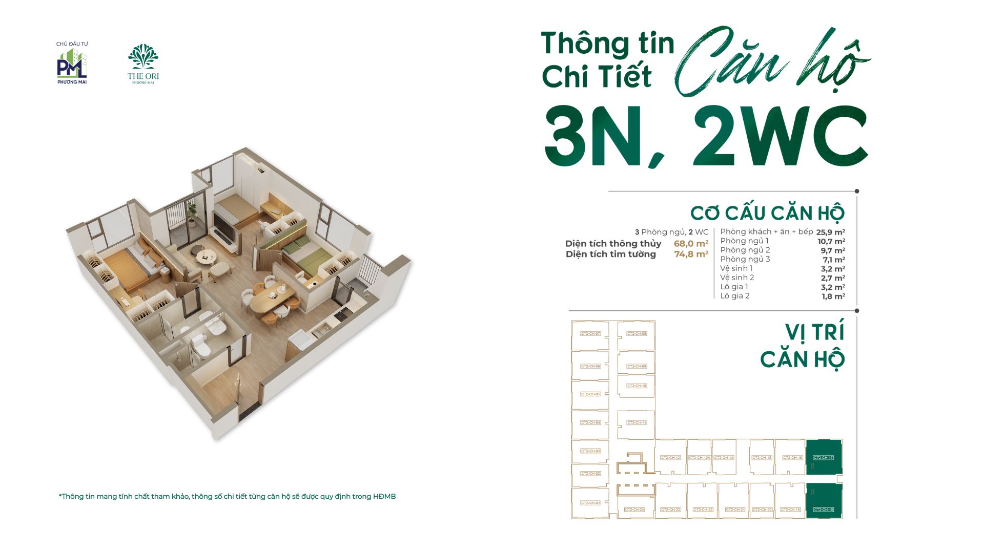 The Ori Phương Mai 46 Layout can ho 3PN The Ori Phuong Mai.jpg
