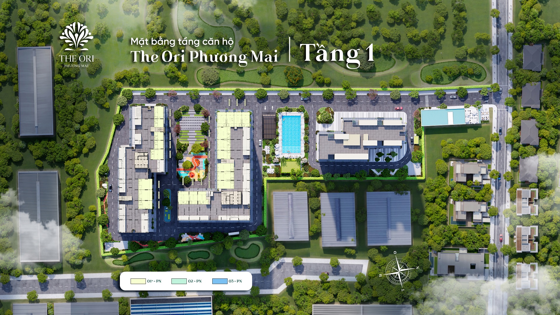 The Ori Phương Mai 41 Mat bang tang 1 nha o xa hoi The Ori Phuong Mai