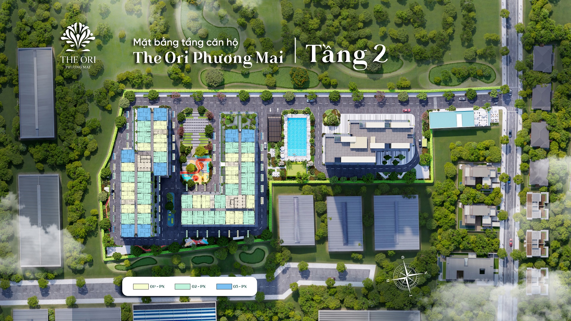 The Ori Phương Mai 42 Mat bang tang 2 nha o xa hoi The Ori Phuong Mai